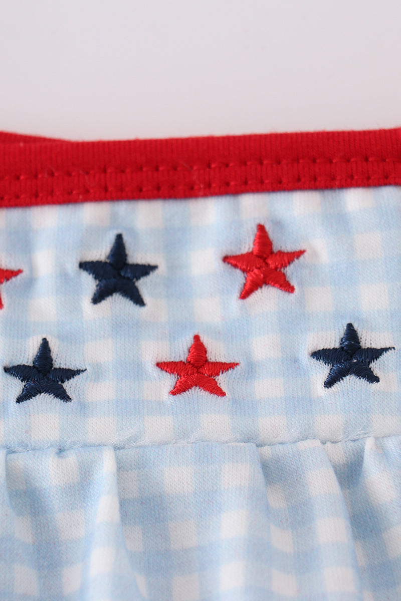 Gingham star embroidery bubble