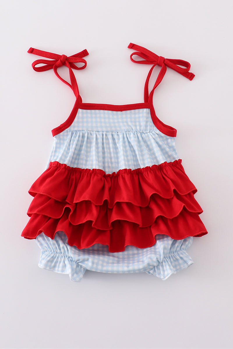 Gingham star embroidery bubble