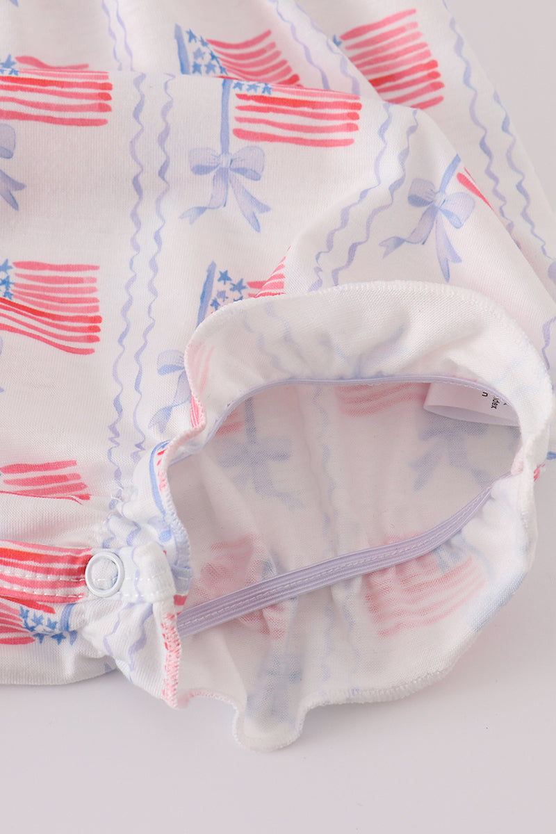 Bow embroidery smocked bubble