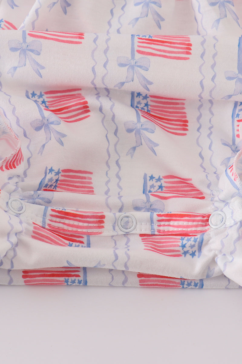 Bow embroidery smocked bubble