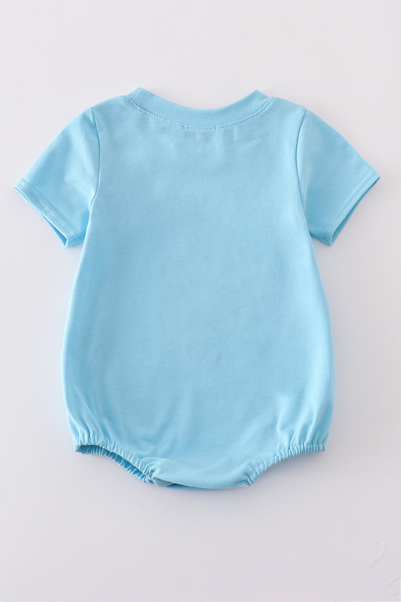 Blue fish applique bubble