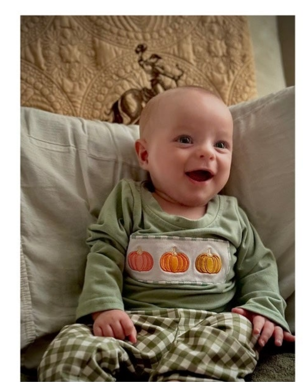 Green Plaid Pumpkin Pants set