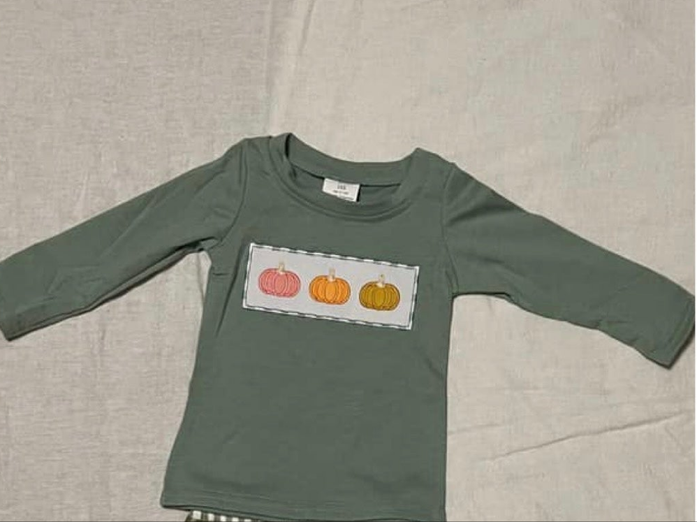 Green Plaid Pumpkin Pants set