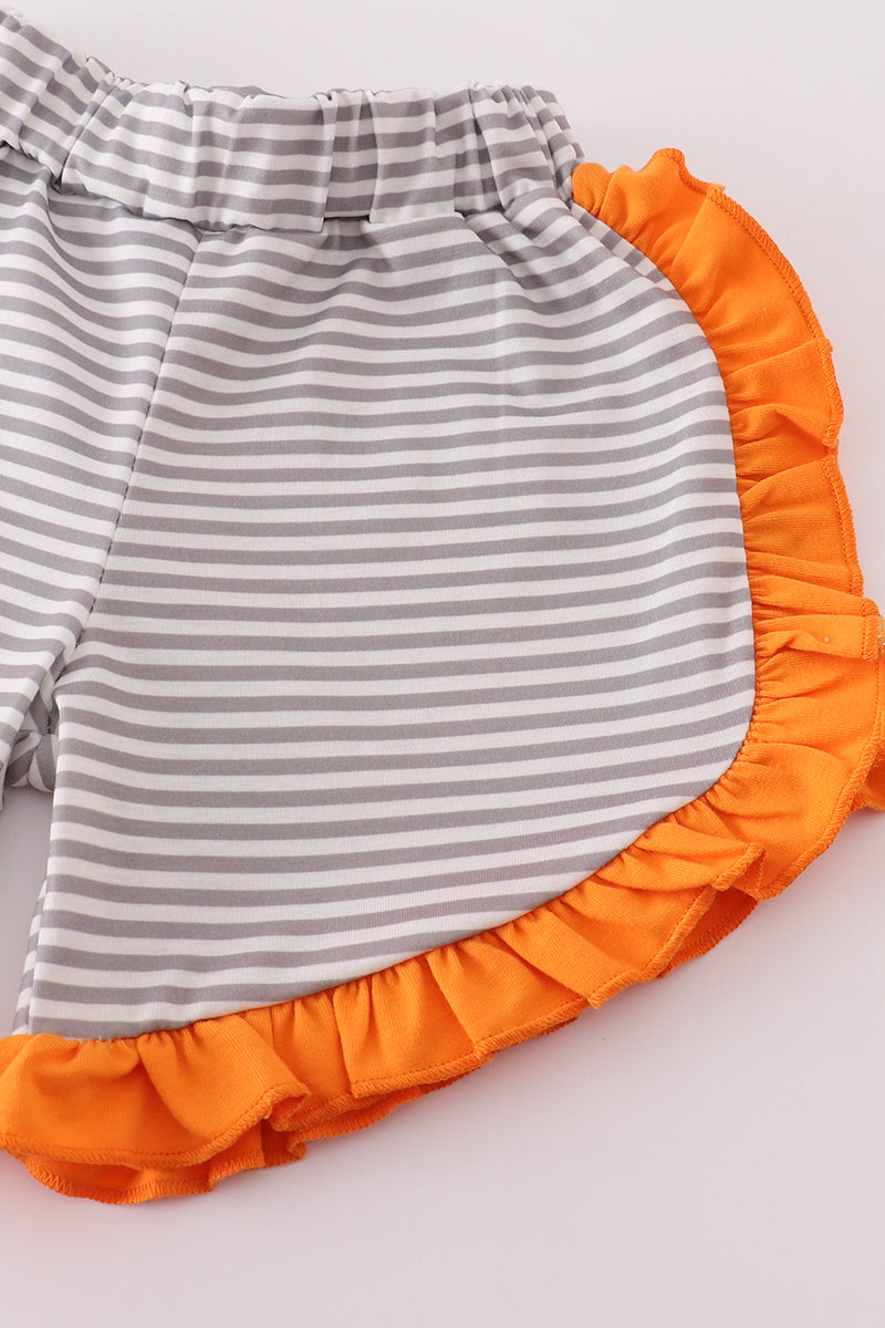 Orange I love Tennessee applique ruffle shorts set
