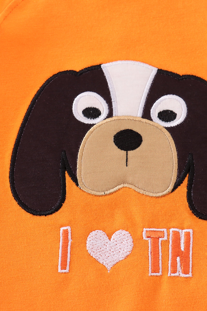 Orange I love Tennessee applique ruffle shorts set