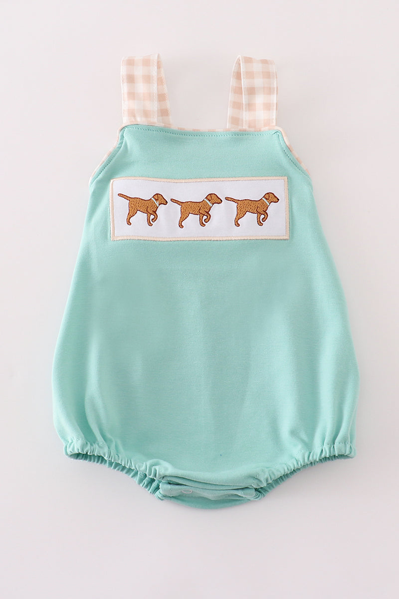 Mint hunting puppy embroidery bubble