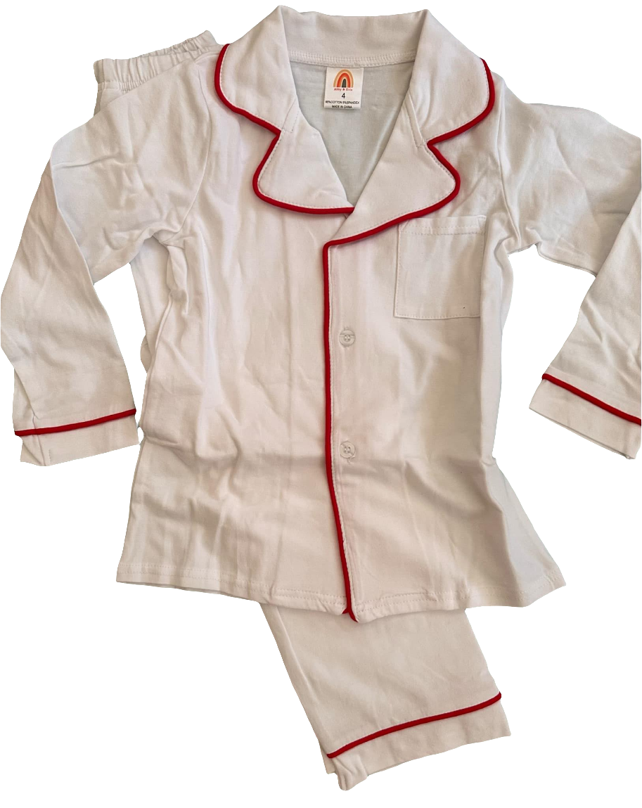 Red and white pajamas