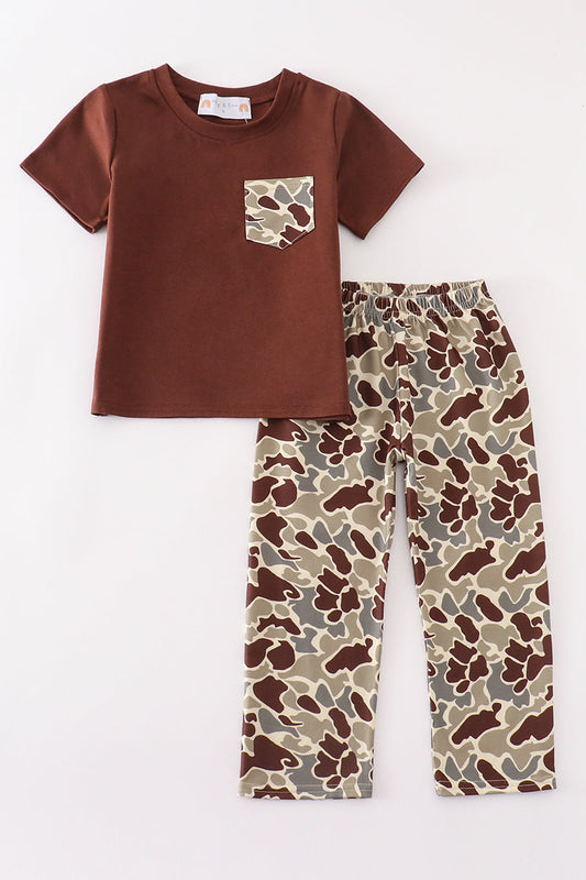 Brown camouflage boy set