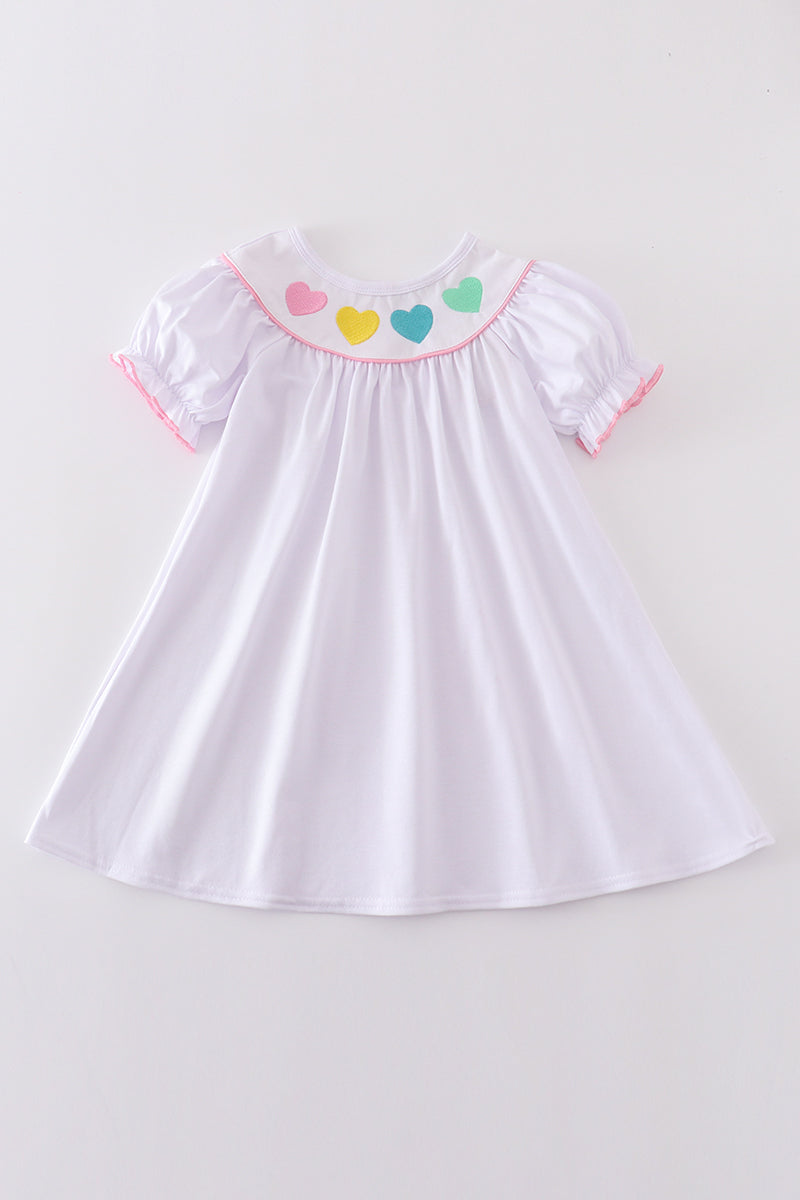 Valentine's day heart embroidery girl dress