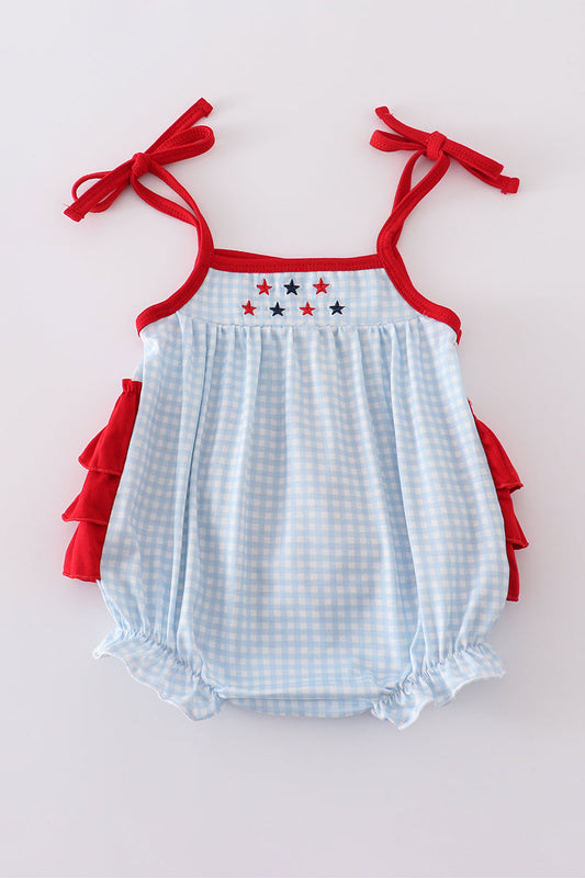 Gingham star embroidery bubble