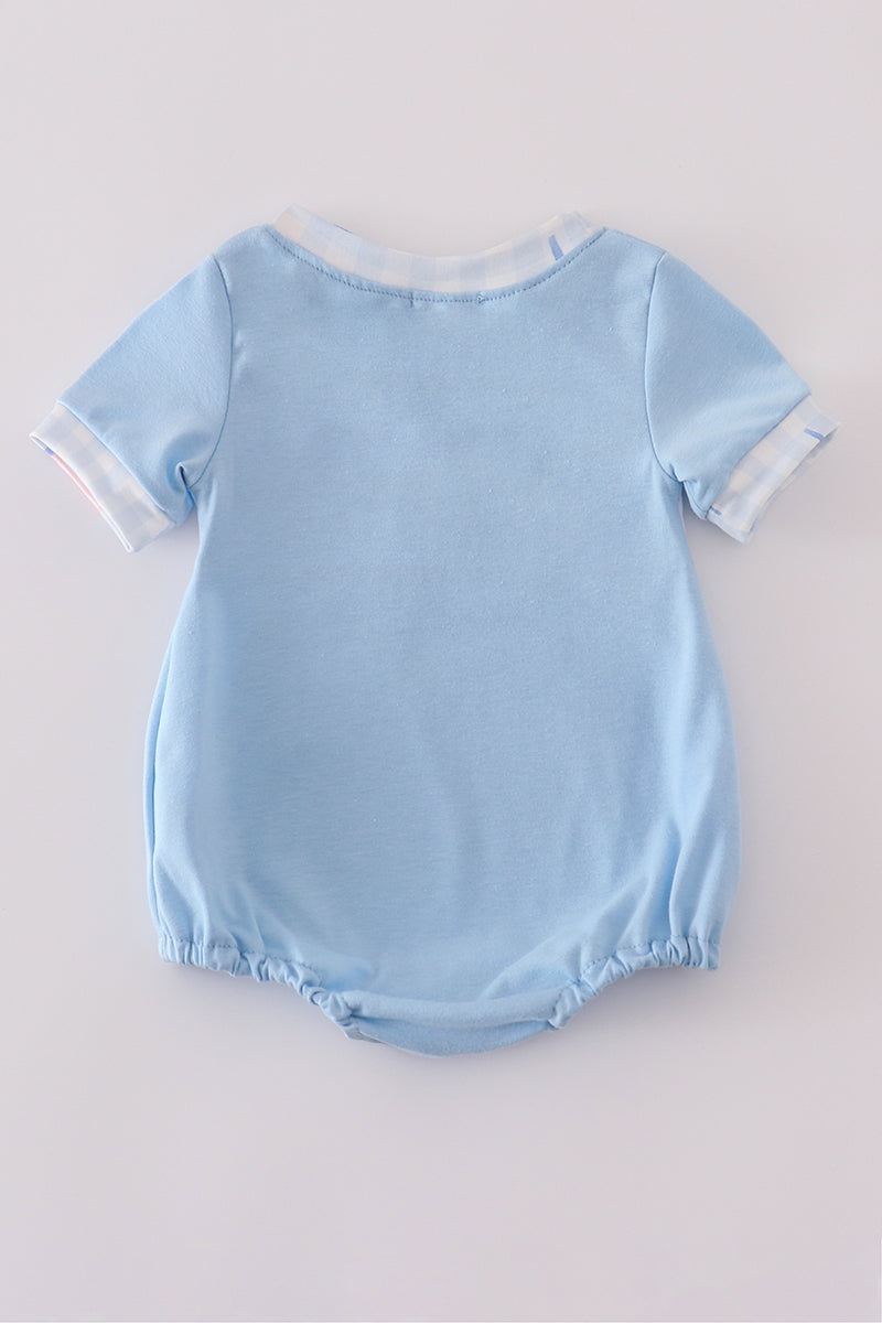 Blue flag embroidery bubble