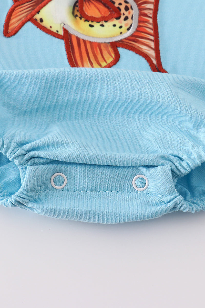 Blue fish applique bubble