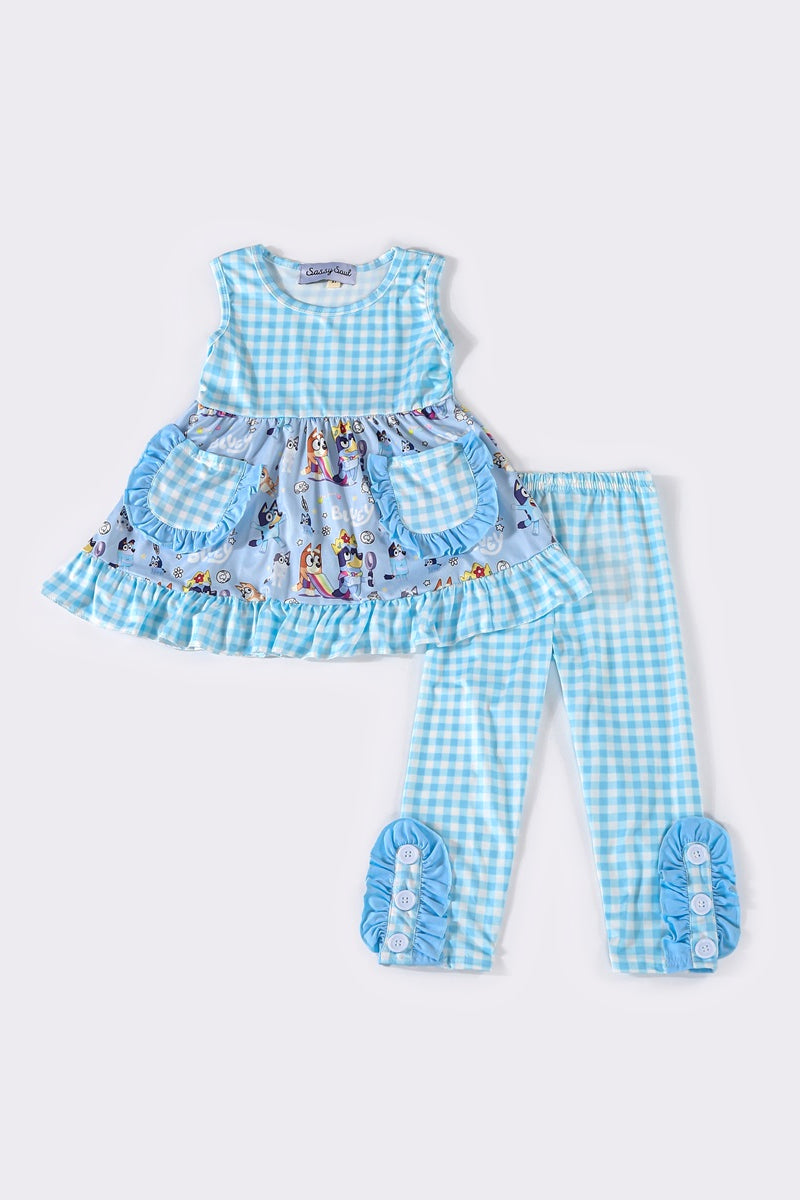 Blue Princess Ruffle two Piece Outfit