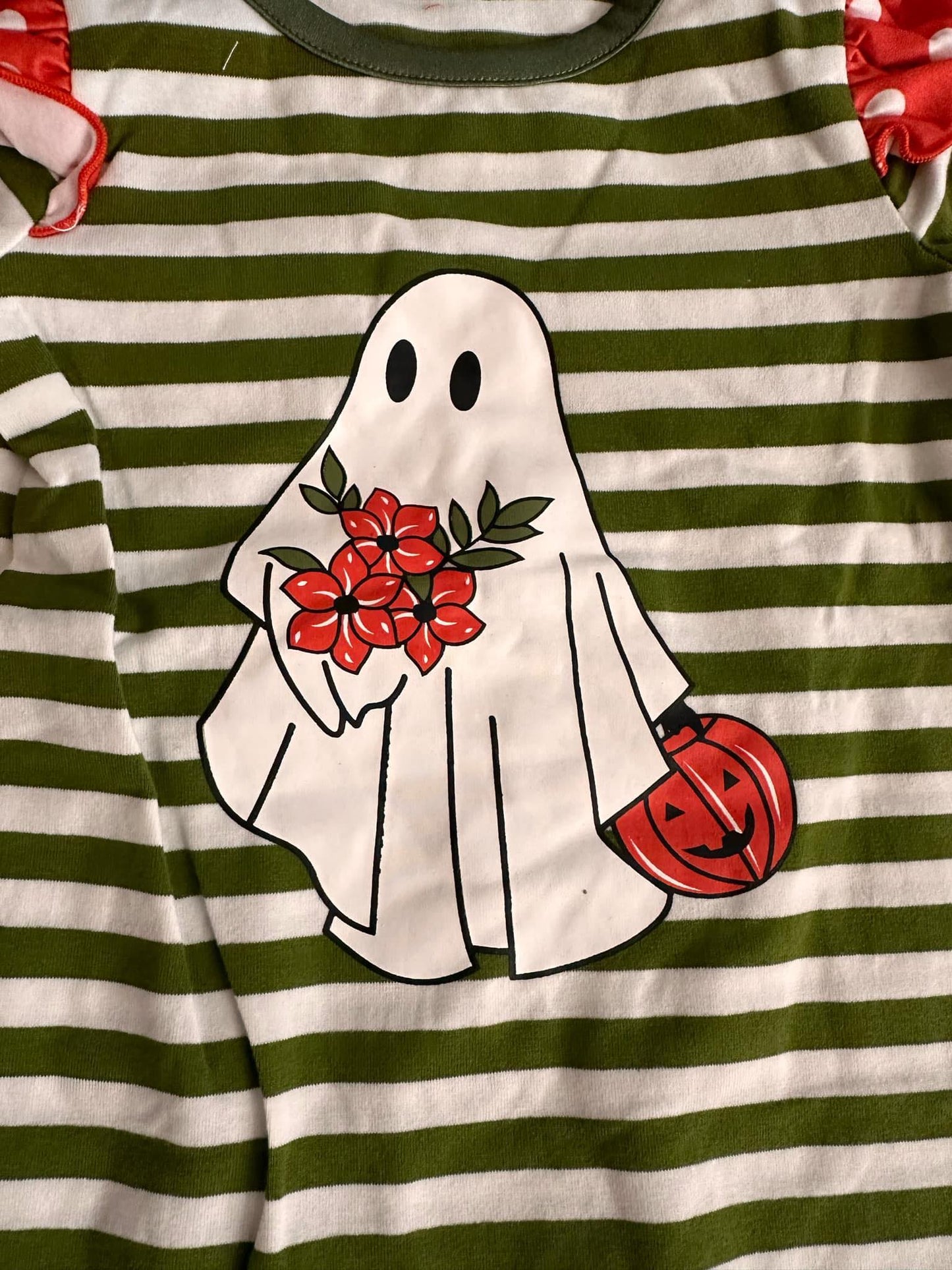 Halloween Stripe Ghost Romper