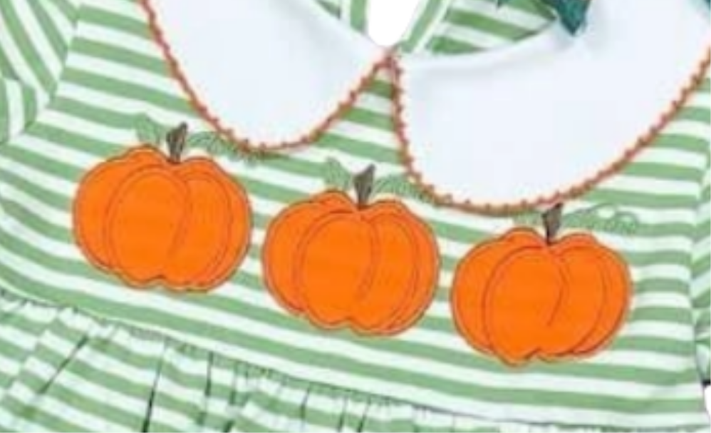 Green Striped Pumpkin dress