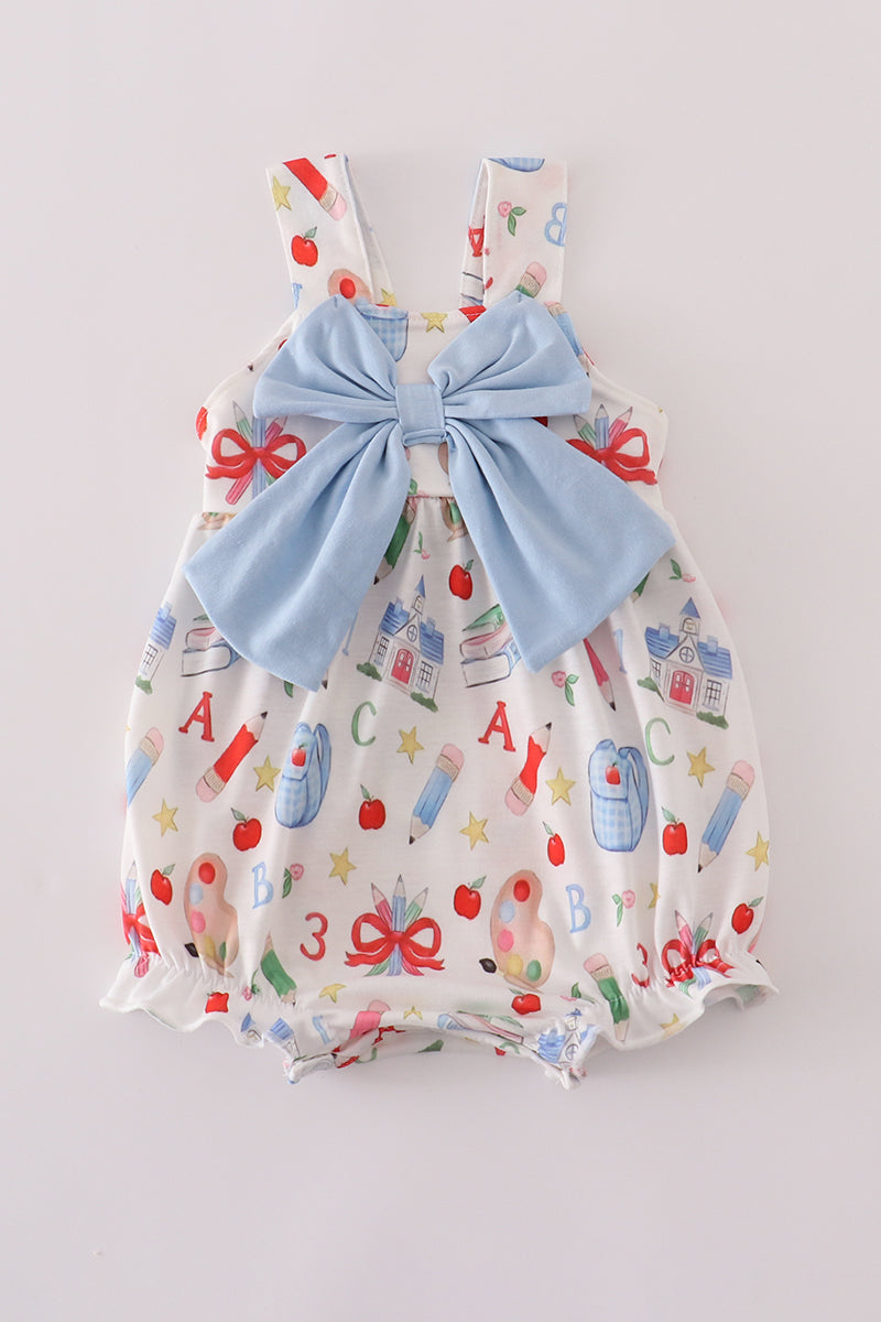 Blue pencil bow bubble