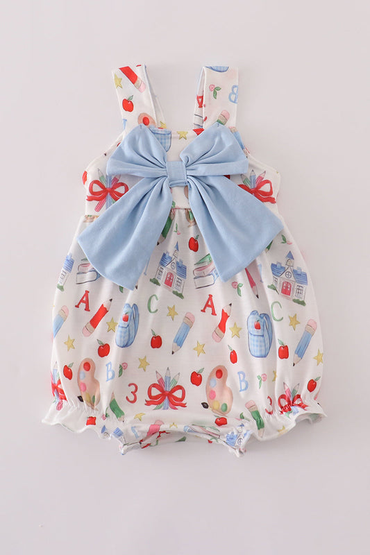 Blue pencil bow bubble