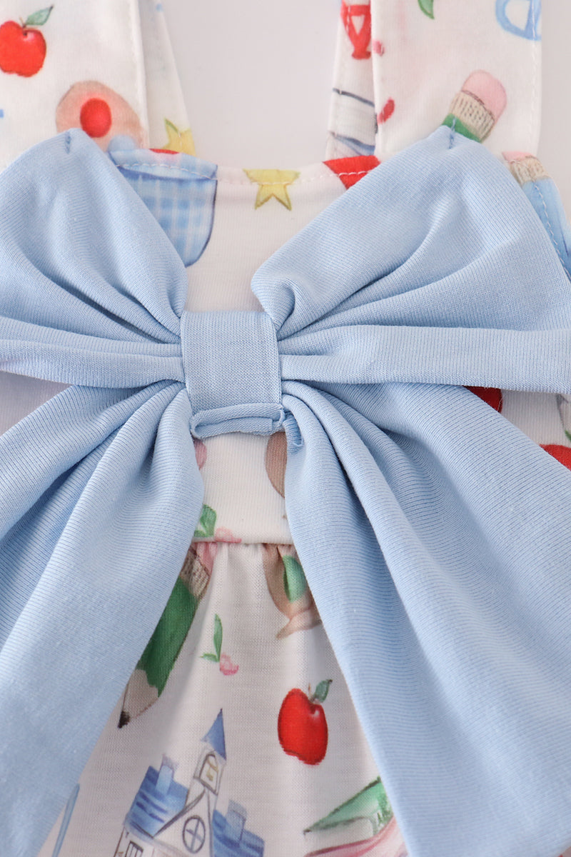 Blue pencil bow bubble