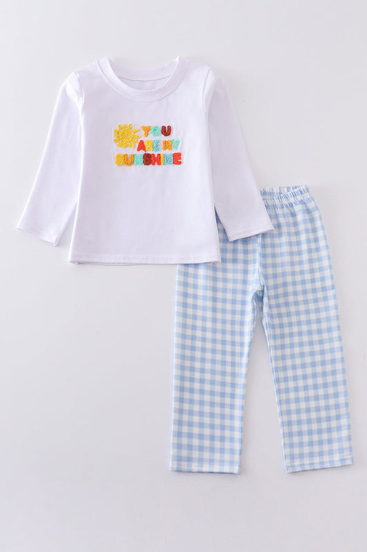 "You Are My Sunshine" French Knot Boy Set