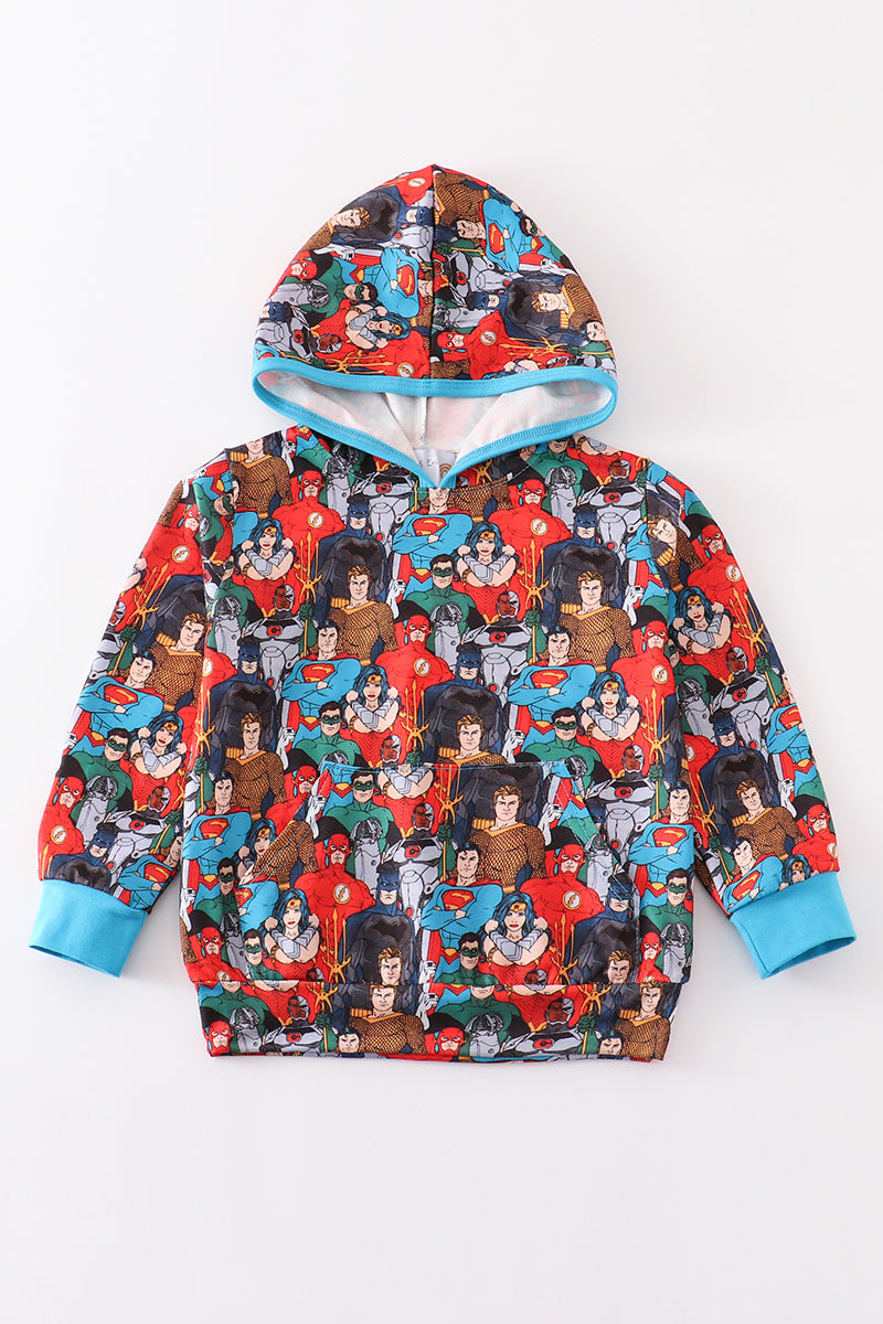 Blue character boy hoodie