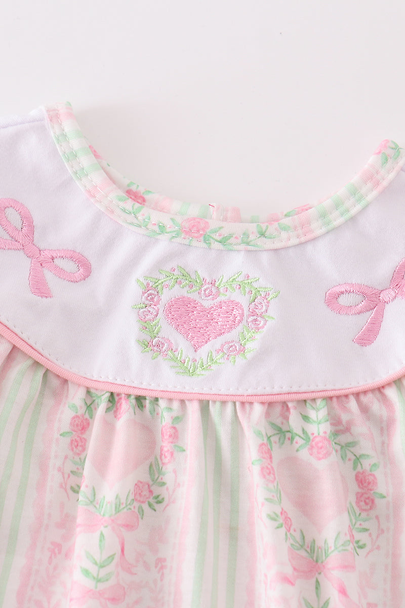 Valentine's day heart bow embroidery girl bubble