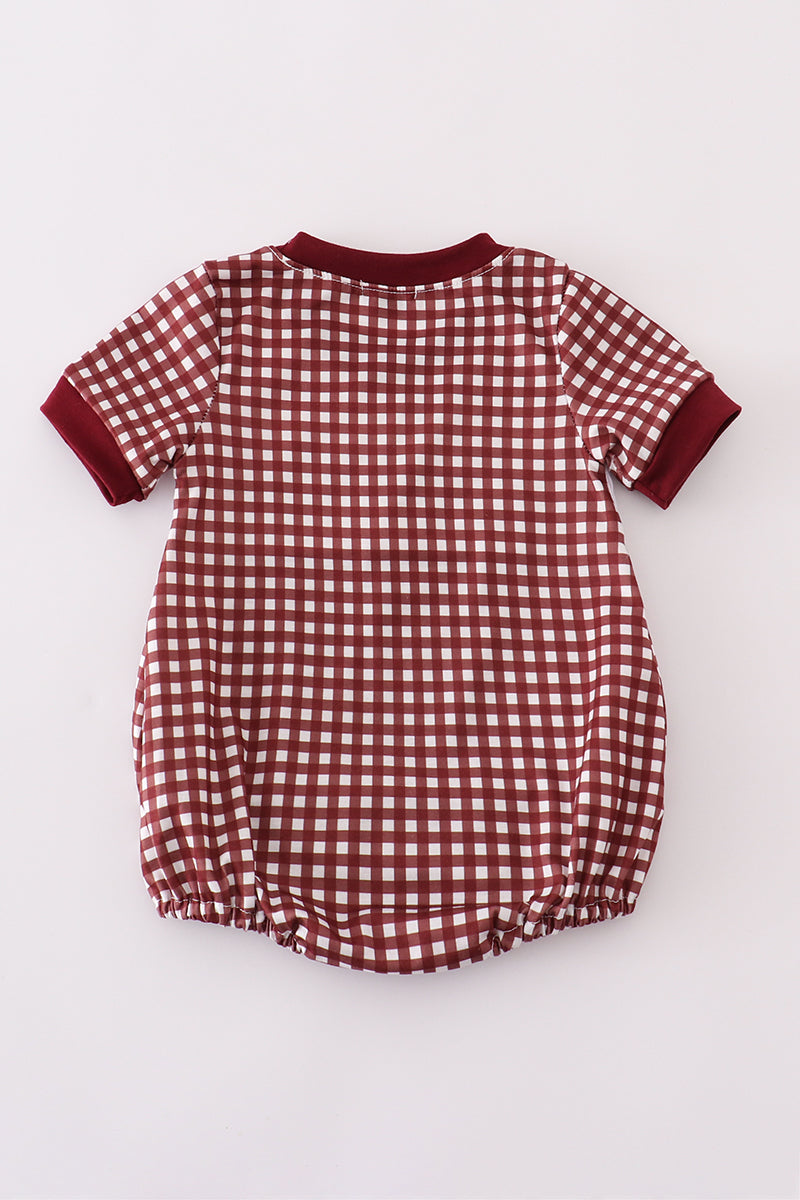Mississippi MSU embroidery smocked gingham bubble