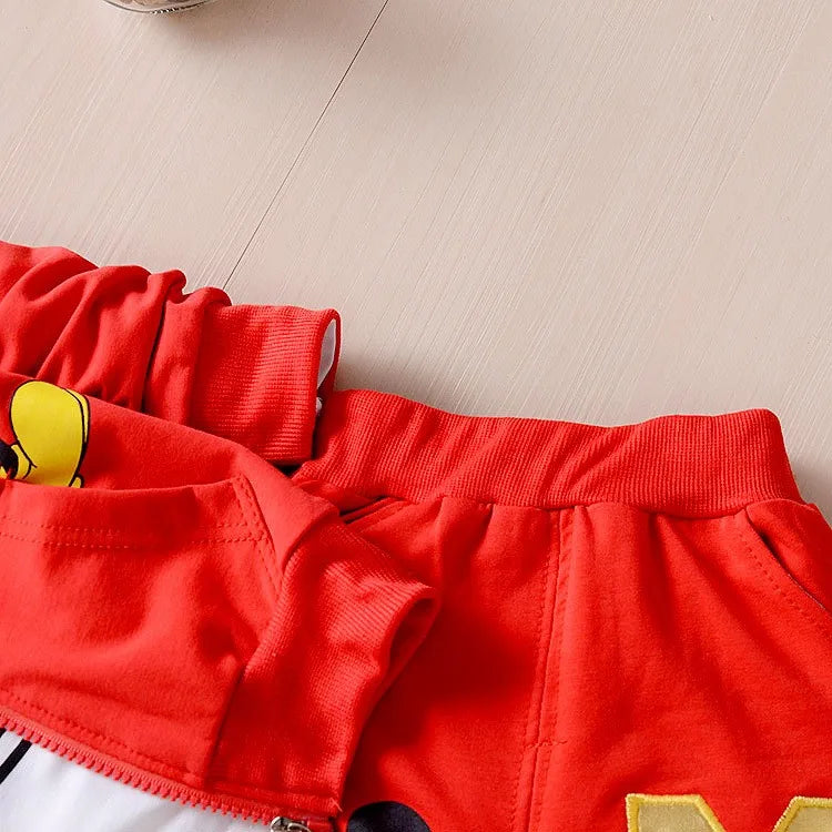 New Children Clothes Set Kids Boy Girl Long Sleeve T Shirts+Pants+Coat 3 PCS Mickey Autumn Outwear Suit Toddler Sport Tracksuit