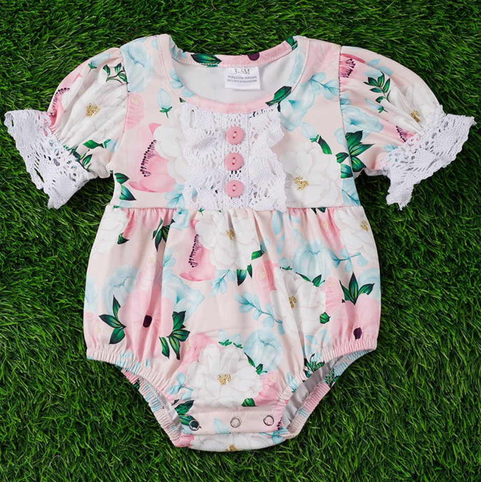 Floral Bubble Baby Romper