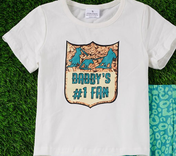 Daddy's #1 Fan Tee with Fringe Bottoms