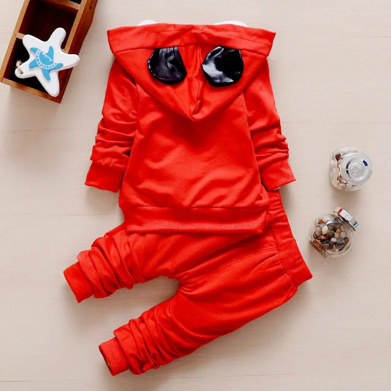 New Children Clothes Set Kids Boy Girl Long Sleeve T Shirts+Pants+Coat 3 PCS Mickey Autumn Outwear Suit Toddler Sport Tracksuit